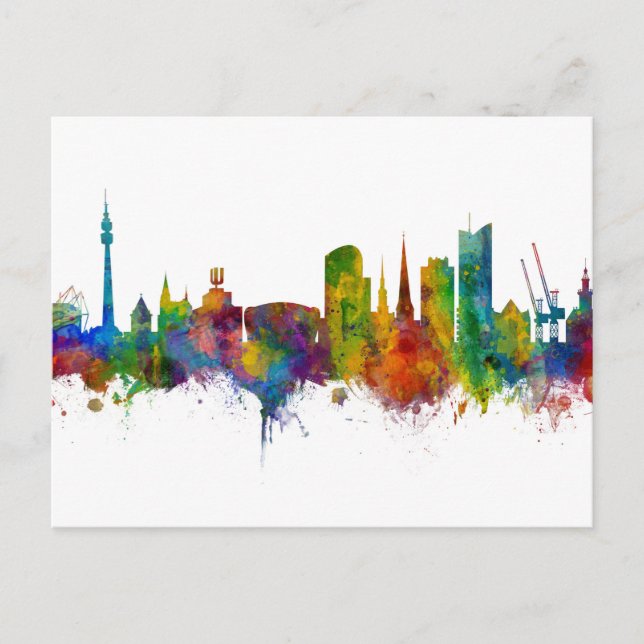 Dortmund Deutschland Skyline Postkarte (Vorderseite)