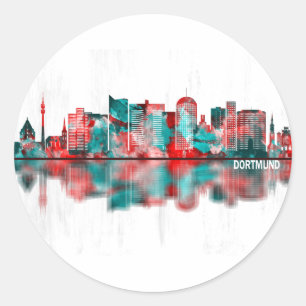 Dortmund Deutschland Skyline Runder Aufkleber