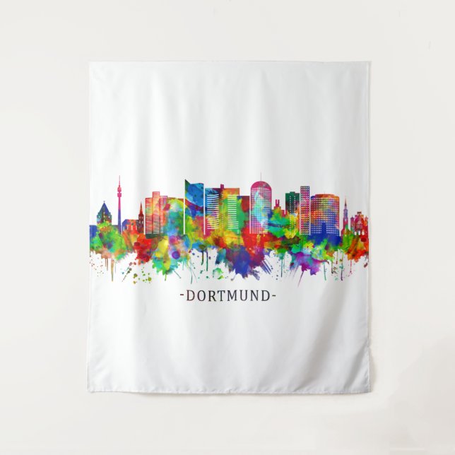 Dortmund Deutschland Skyline Wandteppich (Vorderseite)