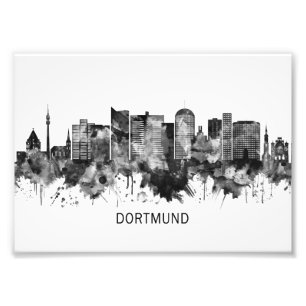 Dortmund Germany Skyline BW Fotodruck
