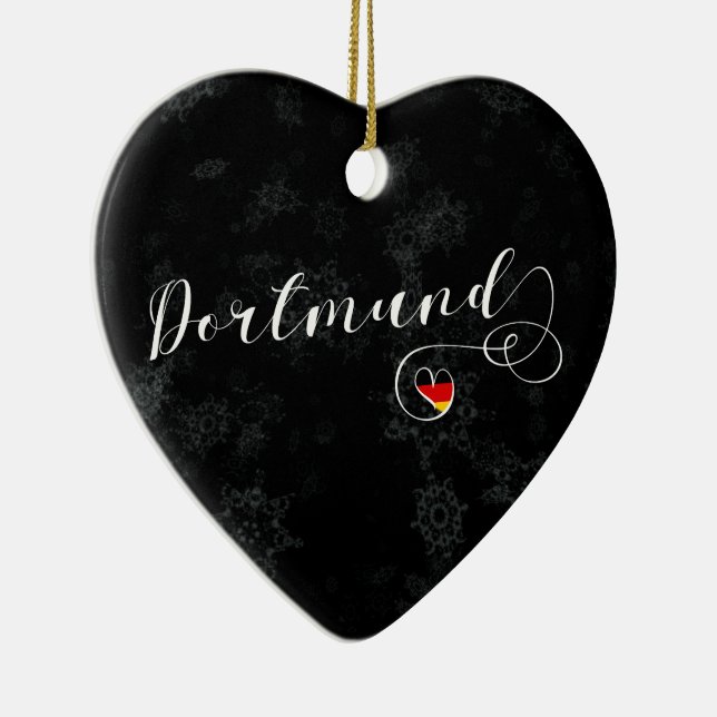 Dortmund Herz, Weihnachtsbaumschmuck, Deutschland Keramik Ornament (Rechts)