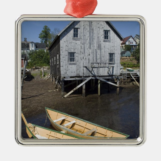 Dory builder,Lunenburg, Nova Scotia, Kanada Silbernes Ornament (Vorne)