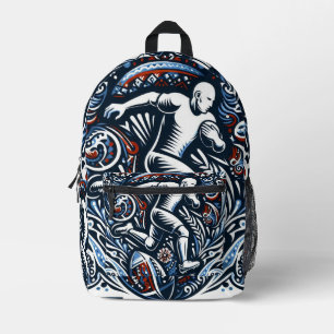 Dos Imprimé Folk Art Football Symphonie" Print Cut Sac à coudr