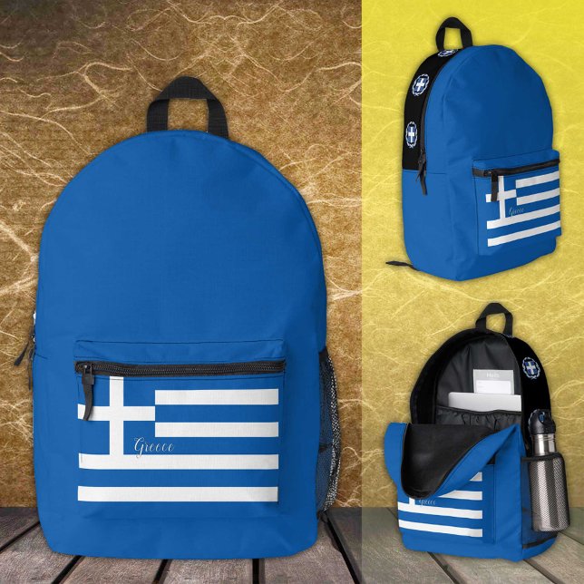 Dos Imprimé Grèce, sac à dos, drapeau grec, Emblème / Personna (Créateur téléchargé)
