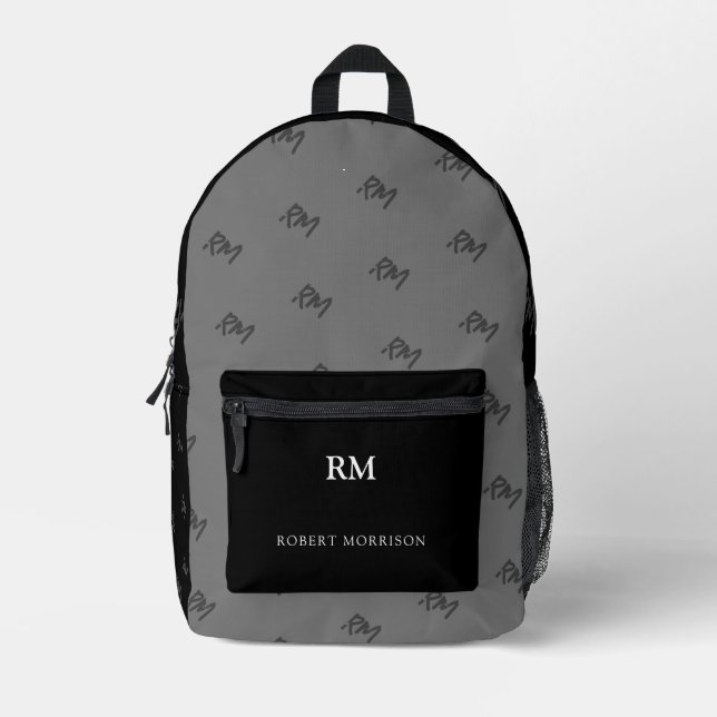 Dos Imprimé Imprimer Couper le sac à coudre noir et gris un (Recto)