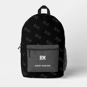Dos Imprimé Imprimer Couper le sac à coudre noir gris noir mon
