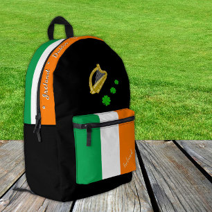 Dos Imprimé Irish Flag sac à dos, Irlande, noir patriote