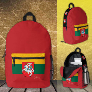 Dos Imprimé Lituanie, sac à dos, drapeau lituanien / patriotiq