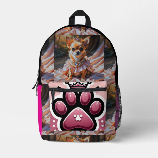Dos Imprimé Royal Chihuahua Princesse Print Cut Sac à coudre (Recto)