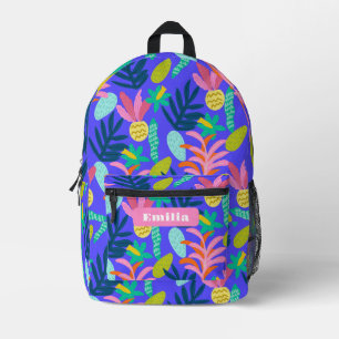 Dos Imprimé Sac à coudre scolaire coloré tendance floral bleu