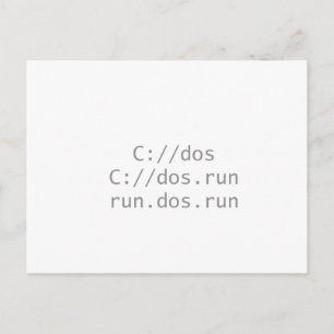DOS, lustiger Geeky Postkarte