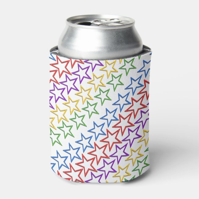 Dose/Flasche Cooler - Reihen kleiner farbiger Ster Dosenkühler (Kanne Vorderseite)