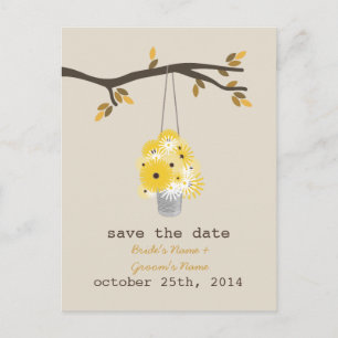 Dose von Wildblumen Hochzeit im Herbst Save the Da Ankündigungspostkarte