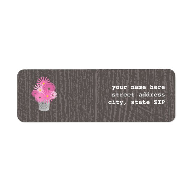 Dose von Wildblumen Valentinin-Adressetikett (Vorne)