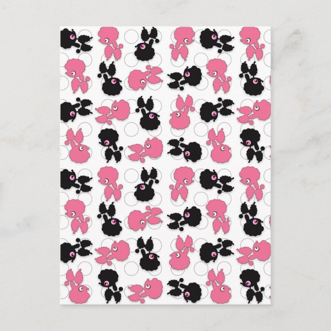 Dosen Hunde schwarz und rosa Postkarte (Vorderseite)