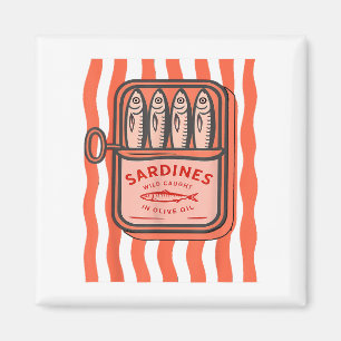 Dosen Sardine Sommer Fisch Retro Graphic for Men W Magnet