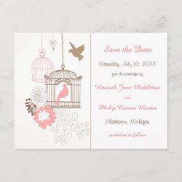 Dosen und Käfige - Save the Date Postkarte