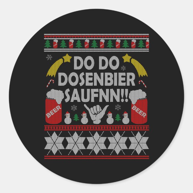 Dosenbier Saufen Ugly für Biertrinker Runder Aufkleber (Vorderseite)
