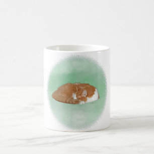 Dösende Orange Katze Kaffeetasse