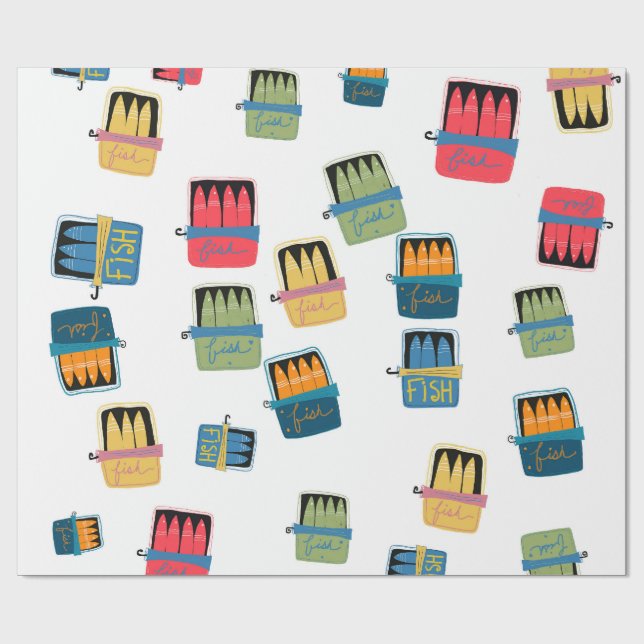 Dosenfisch-Verpackungspapier Geschenkpapier (Flach)