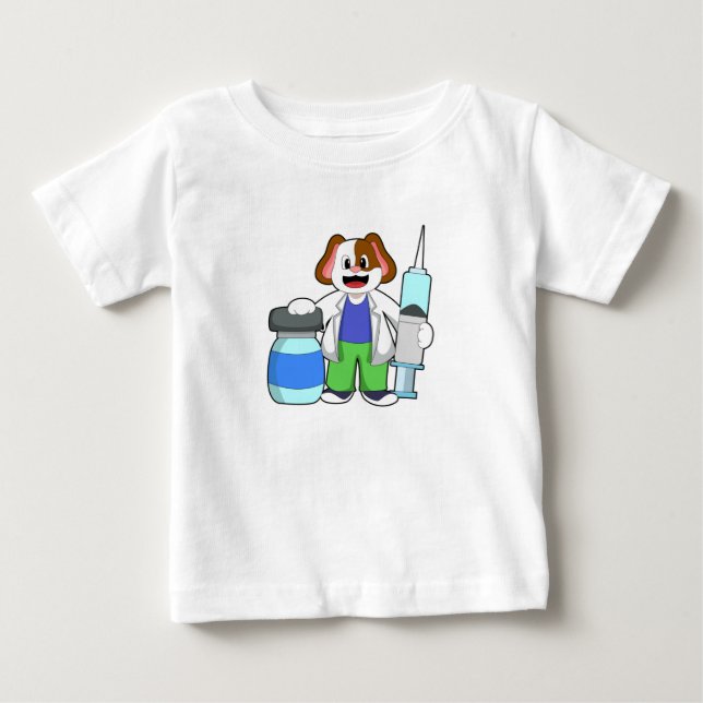 Dosierung als Arzt mit Spritze Baby T-shirt (Vorderseite)