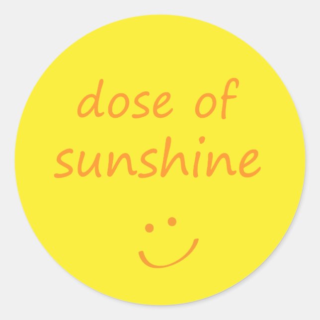 Dosis Sonnenschein. Runder Aufkleber (Vorderseite)