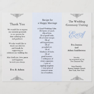 Dossier du programme de mariage gris bleu