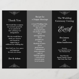 Dossier du programme de mariage gris foncé classiq