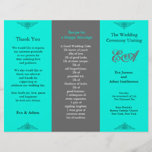Dossier du programme de mariage gris Turquoise cla