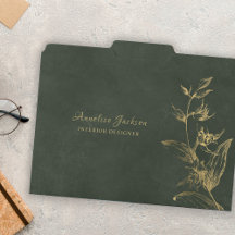 Élégant vert foncé or professionnel de bureau