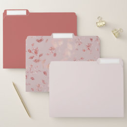 Dossiers de fichiers couleur rose pâle 3 couleurs