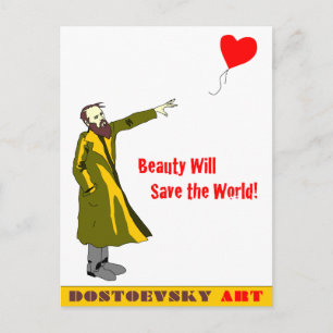 Dostoevsky Art "Banksy" Postkarte