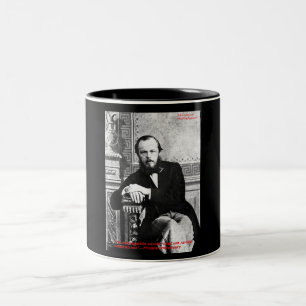 Dostoevsky "Gott beabsichtigte" Liebeszitat Gesche Zweifarbige Tasse