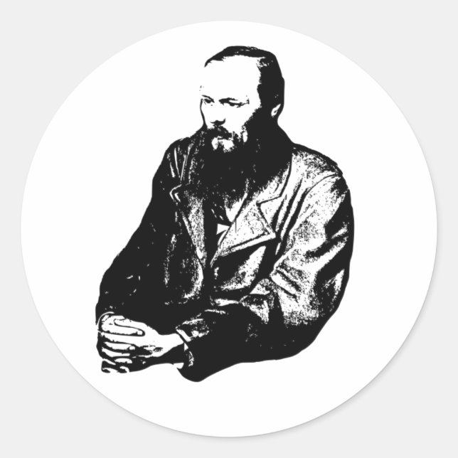 Dostojevsky Classic Round Sticker (Vorderseite)