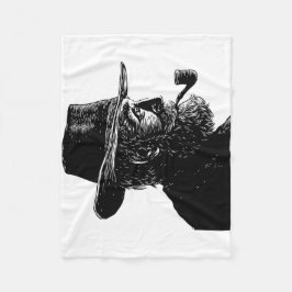 Dot-and-Line-Portrait: Kleiner alter Mann rauchen  Fleecedecke