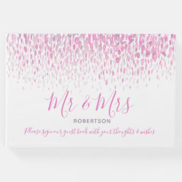 Dot Art Kaskade benutzerdefinierte rosa lila graue Gästebuch