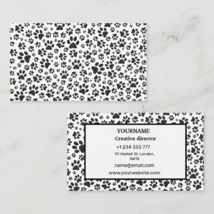 Dot Business Card für Hunde schwarz und weiß Polka Visitenkarte