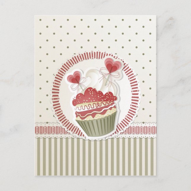 Dot Cupcake Postkarte (Vorderseite)