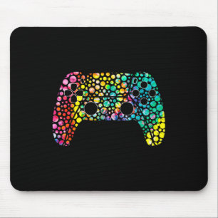 Dot Day Gamers Boy Game Controller Colorful Polka Mousepad