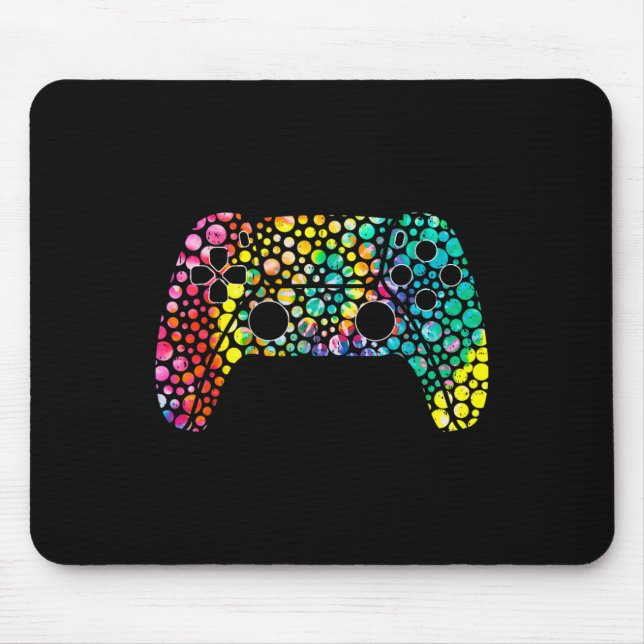Dot Day Gamers Boy Game Controller Colorful Polka Mousepad (Vorne)