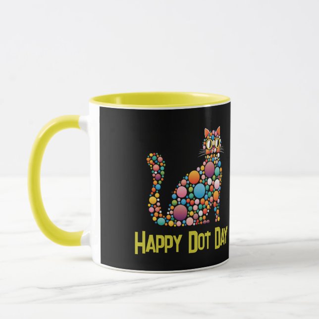 Dot Day polka dot cat Tasse (Links)