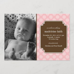 Dot Delft Baby Girl Faire-part de naissance