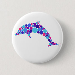 Dot Dolphin Colorfull Abstrakt Sea Animal Button