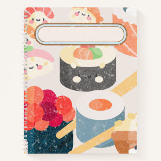 Dot Grid Spiral Notebook Sushi Design Notizbuch