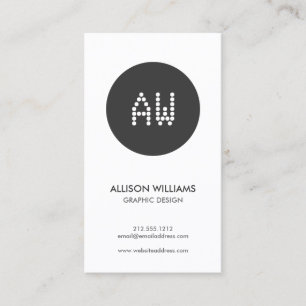 DOT INITIAL LOGO B&W Designer Carte de visite