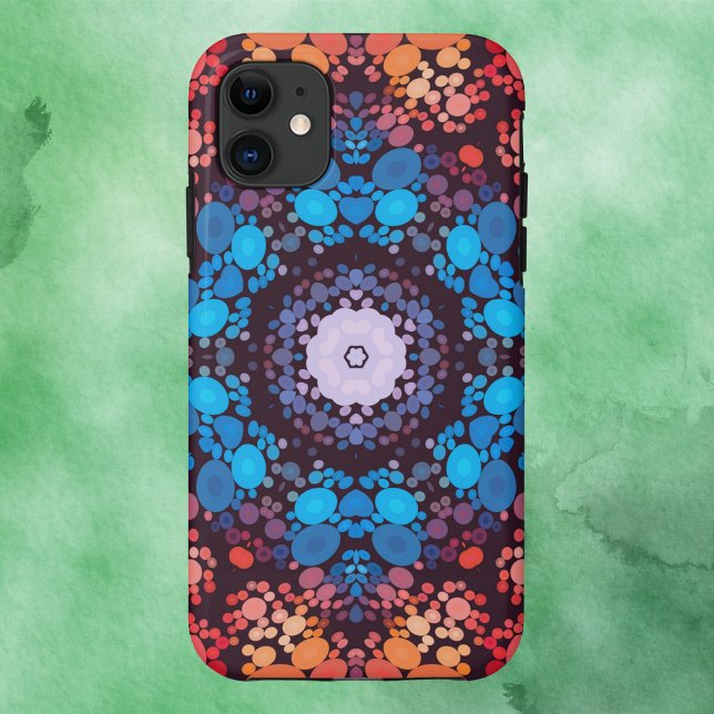 Dot Mandala Blue Red und Orange Case-Mate iPhone Hülle (Von Creator hochgeladen)