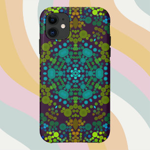Dot Mandala Blume Blau Gelb und Rosa Case-Mate iPhone Hülle
