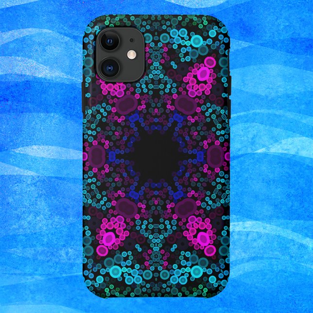 Dot Mandala Blume Blau Grün und Rosa Case-Mate iPhone Hülle (Von Creator hochgeladen)