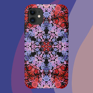 Dot Mandala Blume Blau Rot und Rosa Case-Mate iPhone Hülle