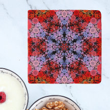 Dot Mandala Blume Blau Rot und Rosa
